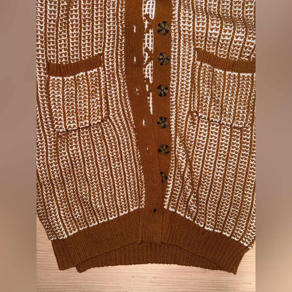 Olive & Oak Brown and Cream Knit Cardigan - Picture 4 of 8